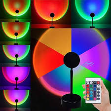 According to tiktok, a sunset projector is a lamp you didn't know you needed to set the vibes for 2021. Remote Control Rgb Sunset Projection Aesthetic Lamp Night Light For Home Bedroom Shop Background Wall Atmosphere Decoration Heparts