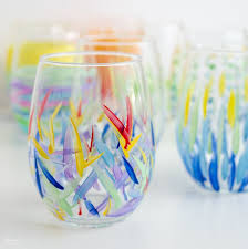 diy painted wine glasses from the