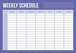 free simple hourly weekly schedule template