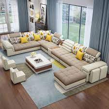 So it will be a super soft and comfortable one for your living. China Living Room Furniture Couch U Shaped Sofa Set 7 Seater Modern Style Wooden Home Living Room Sofa China U Shaped 7 Seater Modern Living Room Sofa Custom Home Morden Couch
