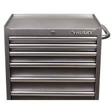 husky 27 in 7 drawer metallic silver