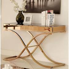 Brass Rectangle Glass Console Table