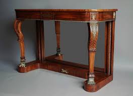 Rosewood Console Table With Brass Inlay