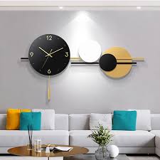 35 4 Modern Geometric Metal Digital Wall Clock Oversized Wall Decor For Living Room