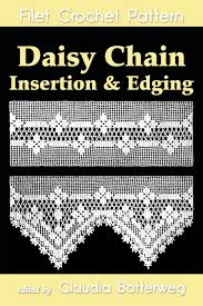 Daisy Chain Insertion Edging Filet Crochet Pattern