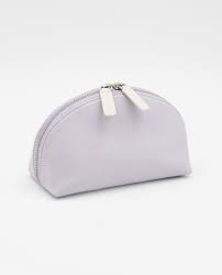 leather cosmetic bag lilac beige