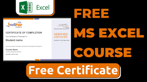 free ms excel course with certificate