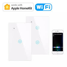 Apple Homekit Wifi Smart Switch 1 2 Gang Wireless Us Touch Sensor Wall Switch Siri Control Led Light Switch Timing Schedule Switches Aliexpress