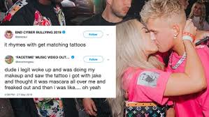 The youtube power couple known as jerika both got the word written in capital letters that are stacked vertically. Jake Paul Got A Tattoo Over His Heart Tattoo Ideas Artists And Models