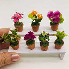 7 Pieces Miniature Flower 7 Pots With