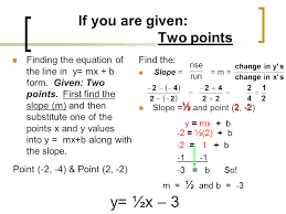 Find Linear Equation From Two Points