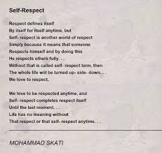 self respect poem by mohammad skati