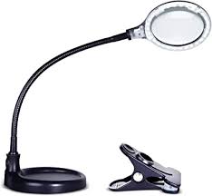 Amazon Com Brightech Lightview Pro Flex Magnifying Lamp 2 In 1 Clamp Table Desk Lamp Energy Saving Led Ultra Bright Daylight Light Great For Reading Hobbies Crafts Workbench Black Home Improvement