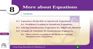 chapter 8 more about equations ppt