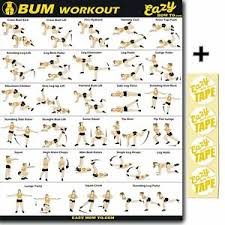 Details About Bum Workout Exercise Poster Banner Big 51 X 73cm Chart Build Big Butt Home Gym