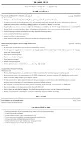 marketing student resume sample