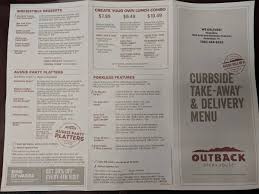 menu at outback steakhouse pasadena