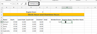 calculate overtime hours in excel