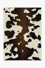 brown black faux cowhide rug