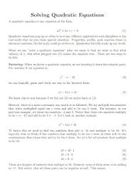 Quadratic Equation Examples Pdf