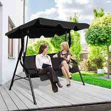 3 Seat Outdoor Patio Canopy Swing With