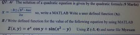 A The Solution Of A Quadratic Equation