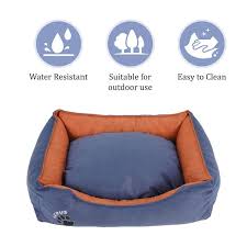 Navy Washable Dog Bed For Large Dogs