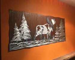 Moose Artwork Rustic Cabin Decor