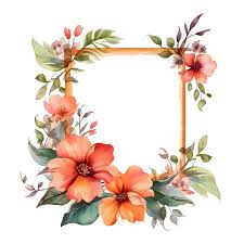 watercolor fl frame with blush pink