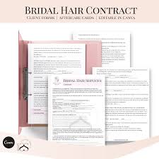 bridal hair services contract form