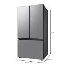 Samsung Bespoke 30 Cu Ft 3 Door French Door Refrigerator With Autofill Water Pitcher Stainless Steel