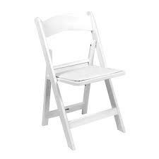 white resin folding chair w white