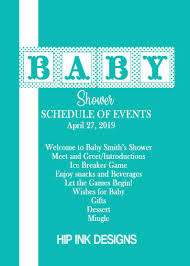 Tiffany Co Theme Baby Shower Schedule Of Events
