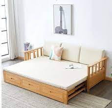 solid wood sofa bed dual use small