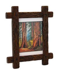 carved adirondack rustic picture frame
