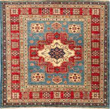 afghan kazak blue square 5 to 6 ft wool