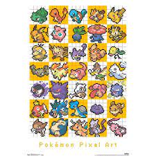 .pixel pokemon pokemon charizard charmander pixel art. Shop Trends Pokemon Pixel Grid Wall Poster