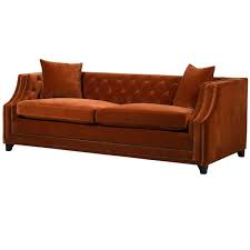 orange velvet sofa bed vine