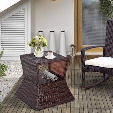 Outsunny Pe Rattan Outdoor Patio Side
