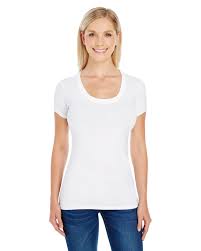 Buy Ladies Spandex Short Sleeve Scoop Neck T Shirt