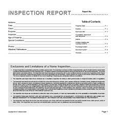 Standardized Home Inspection Report