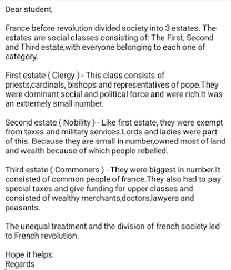 Division of French Society was most important cause of French Revolution "  Explain - Social Science - The French Revolution - 14441909 |  Meritnation.com
