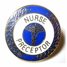 white printed nurse preceptor lapel pins
