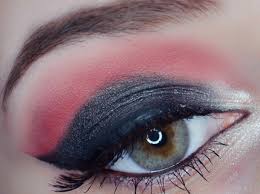 black lid red crease makeup tutorial
