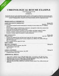 Resume Format Reverse Chronological Chronological Format Resume