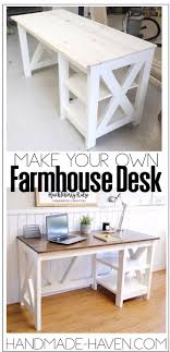 Easy to build design uses off the shelf lumber and basic tools. Farmhouse X Desk Printable Plans Woodworking Plans Diy Diy Desk Plans Wood Furniture Diy