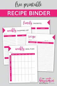 Free Recipe Binder Template Magdalene Project Org