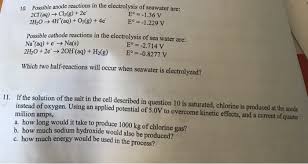 The Electrolysis Of Seawater