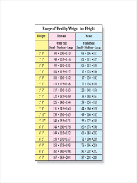 height and weight chart 7 examples