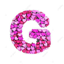 Love Letter G In 3d Pink Hearts Font